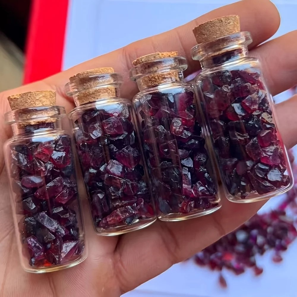 Aquarium Planted Soil - Natural Raw Garnet Gemstone Chips for