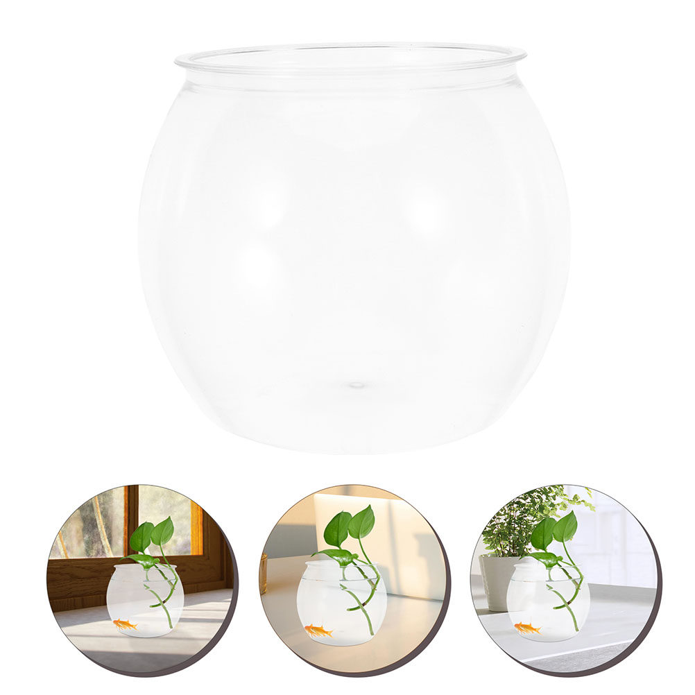Round Unbreakable Plastic Fish - Planted Aquarium Bowl ulasan dan harga