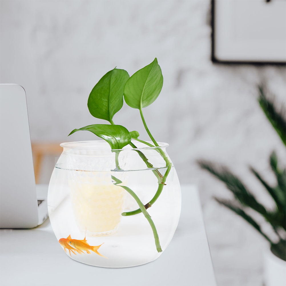 Round Unbreakable Plastic Fish - Planted Aquarium Bowl ulasan dan harga