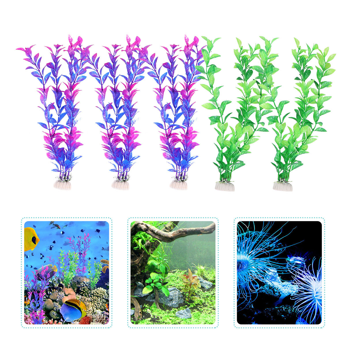 10Pcs Fake Aquatic Plants Set  - Planted Aquarium Maintenance ulasan dan harga