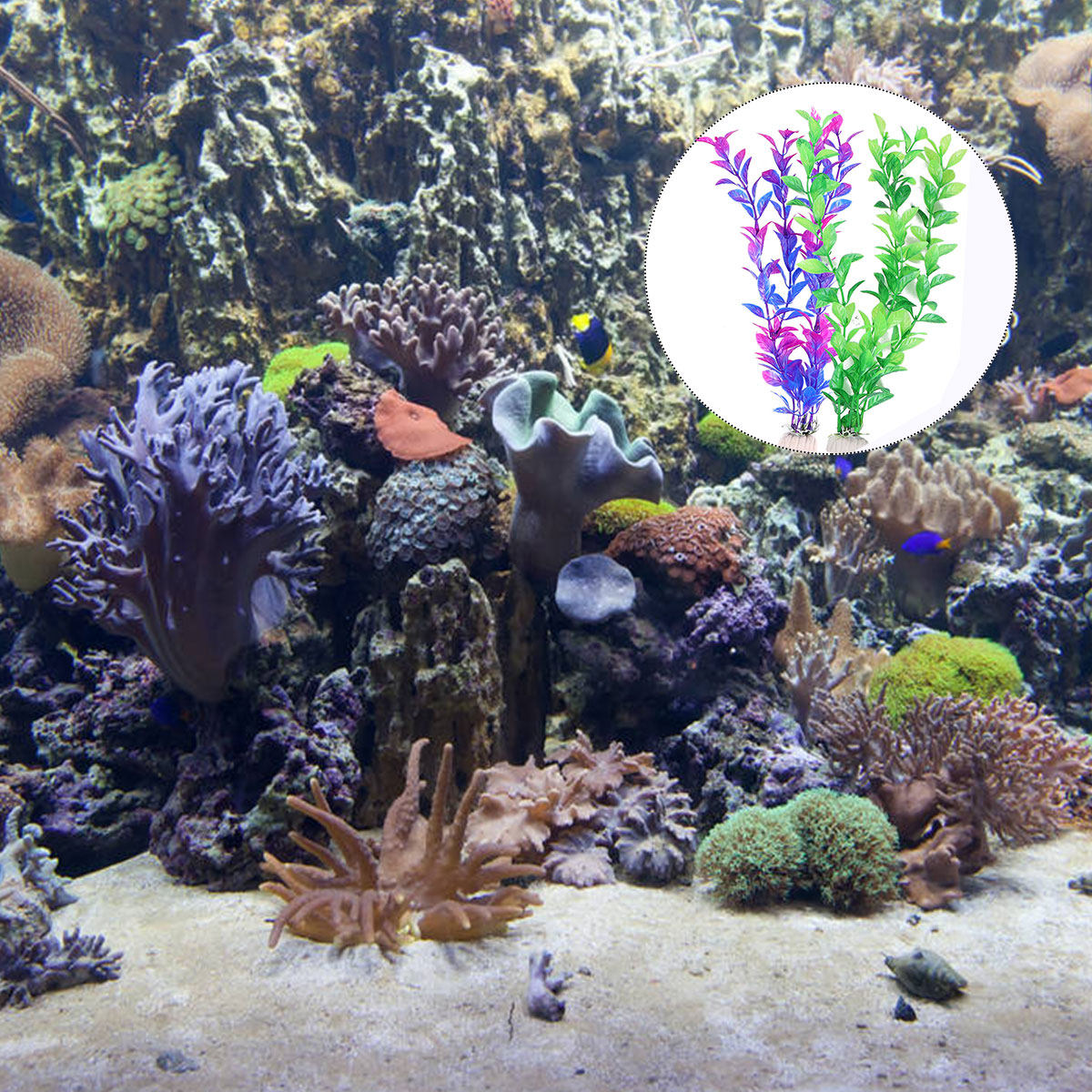 10Pcs Fake Aquatic Plants Set  - Planted Aquarium Maintenance ulasan dan harga