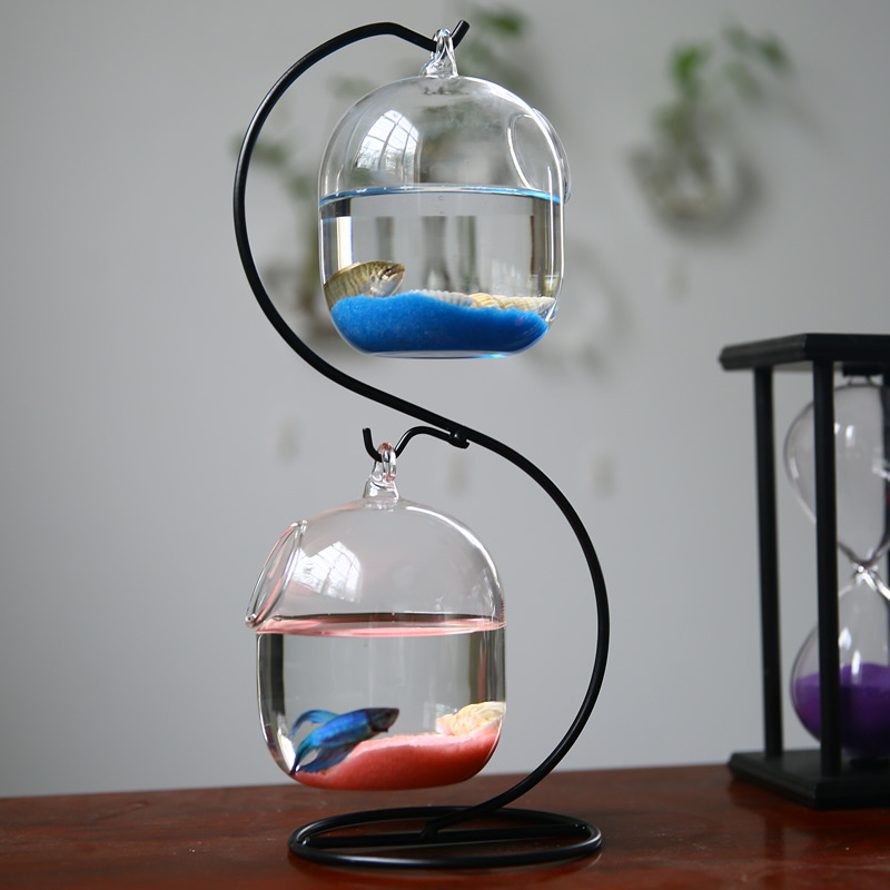 Creative Double-deck Suspended - Planted Aquarium Bowl ulasan dan harga